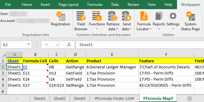 Screen capture showing an example of a formula map.